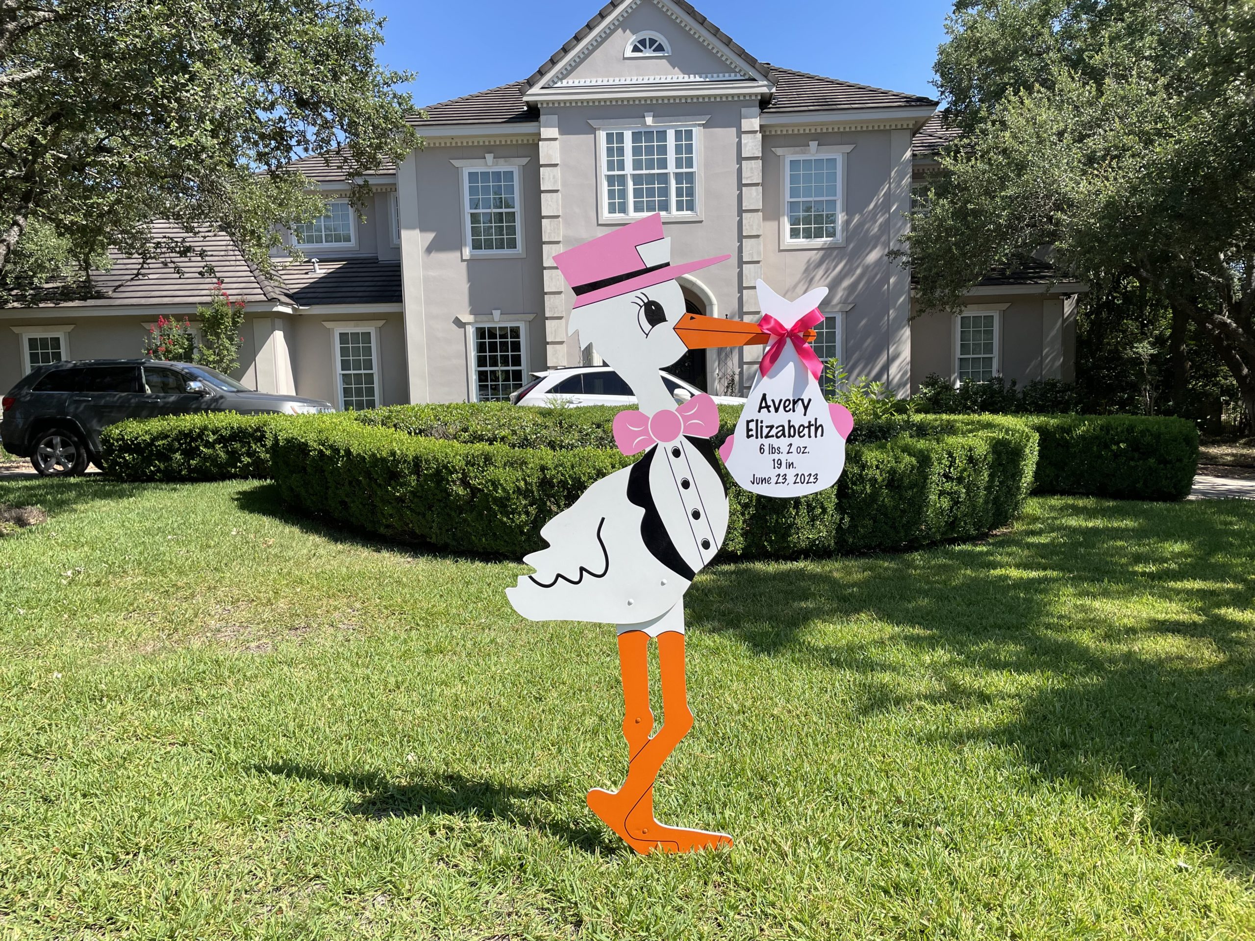 Pink Stork Sign, Oakdale, Smithtown, Brentwood, Centereach and More